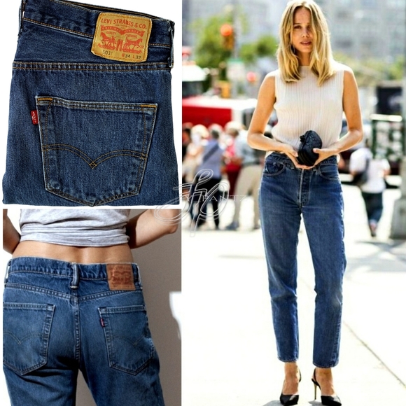Levi's 501 jeans button fly high waist boyfriend - Picture 1 of 8